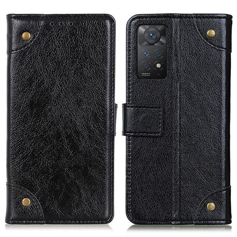 Fodral Xiaomi Redmi Note 11 Pro / 11 Pro 5G Stil Nappa Läder Vintage Nitar