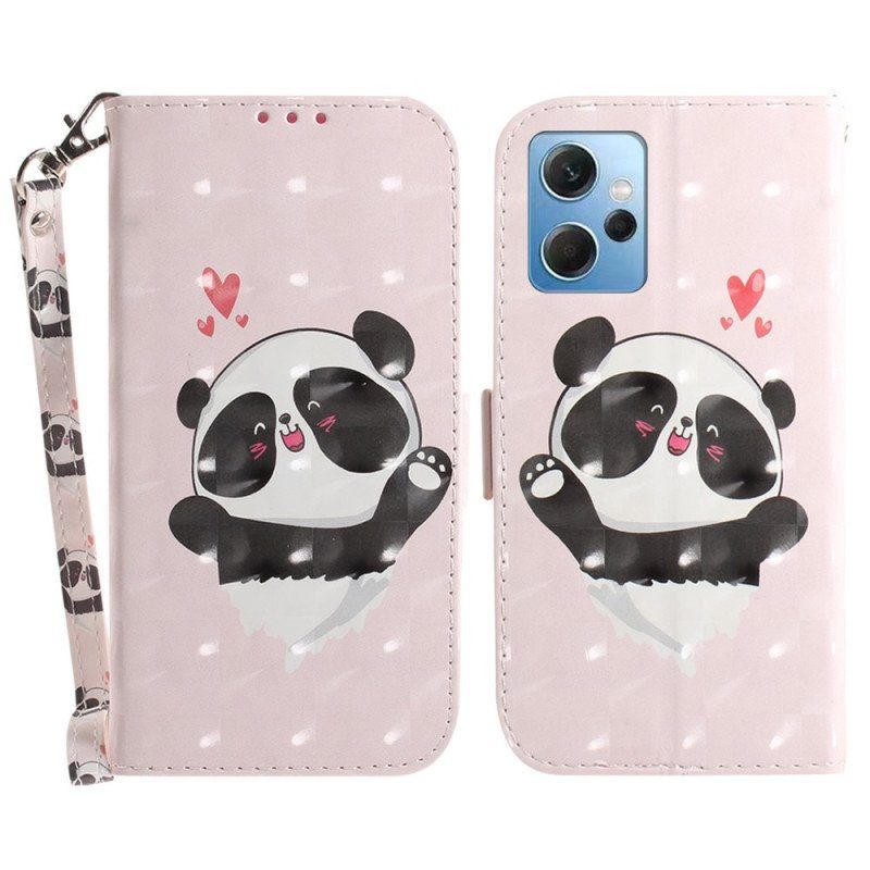 Fodral Xiaomi Redmi Note 12 4G Med Kedjar Panda Love Med Snodd