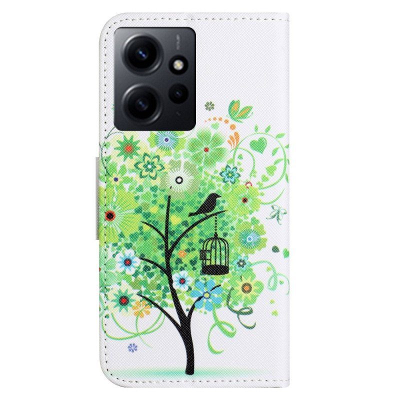 Fodral Xiaomi Redmi Note 12 4G Träd Med Gröna Löv