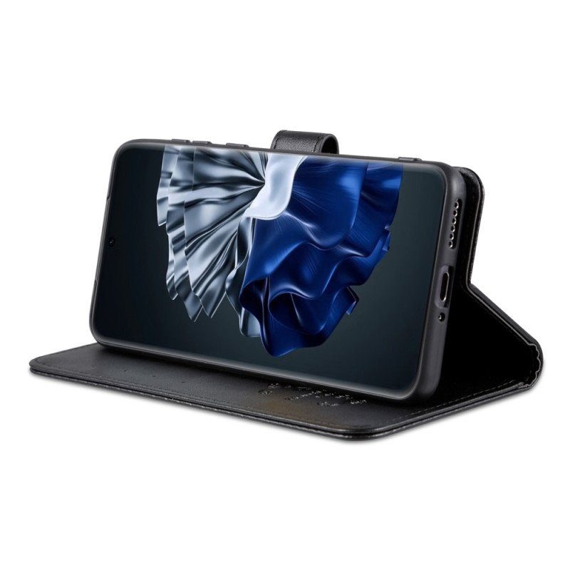 Folio-fodral Huawei P60 Pro Azns Lädereffekt