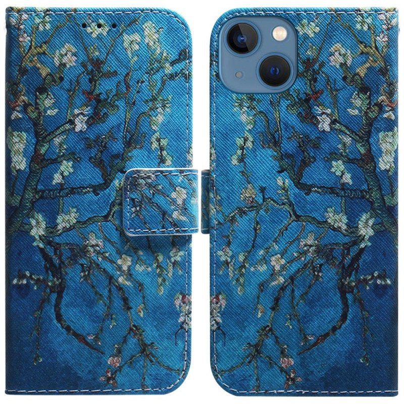 Folio-fodral iPhone 15 Blommande Grenar