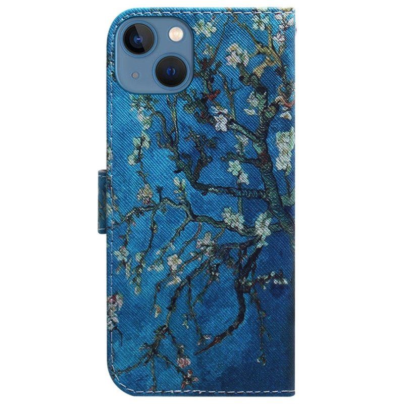 Folio-fodral iPhone 15 Blommande Grenar