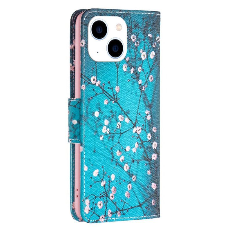 Folio-fodral iPhone 15 Blommande Grenar