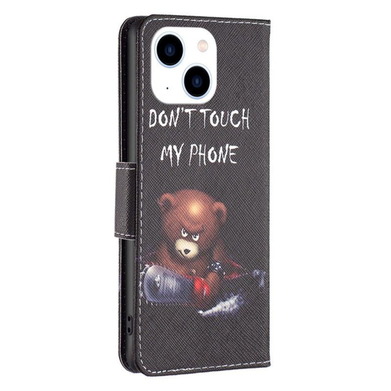 Folio-fodral iPhone 15 Farlig Björn