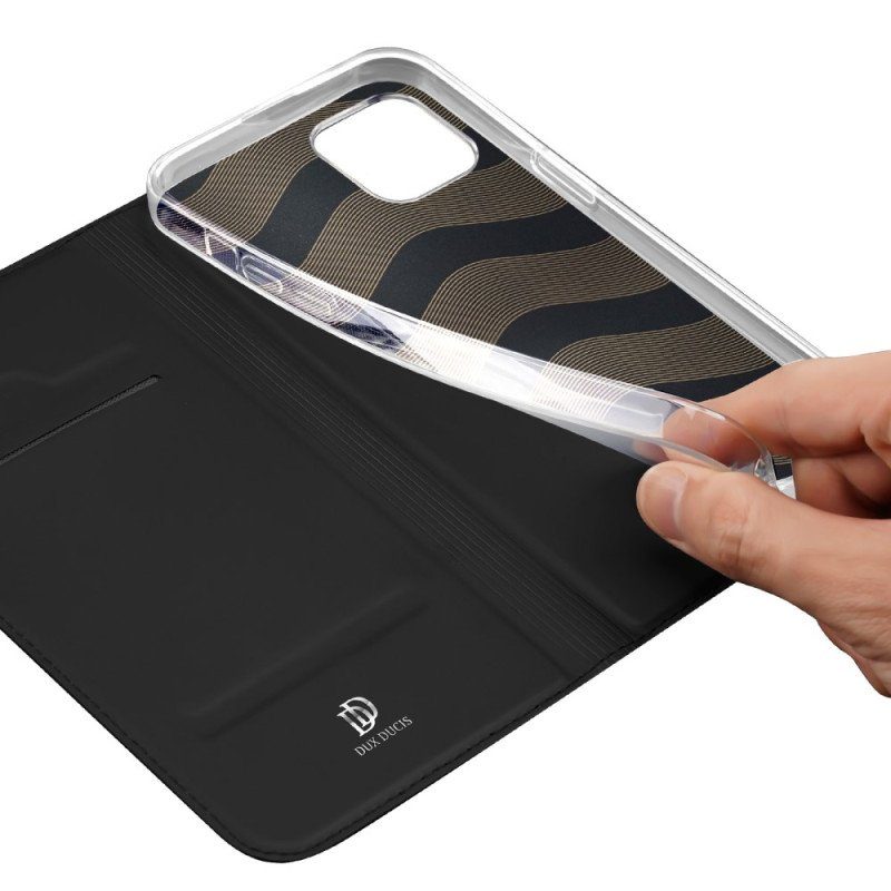 Folio-fodral iPhone 15 Plus Läderfodral Skin-pro-serien Dux Ducis