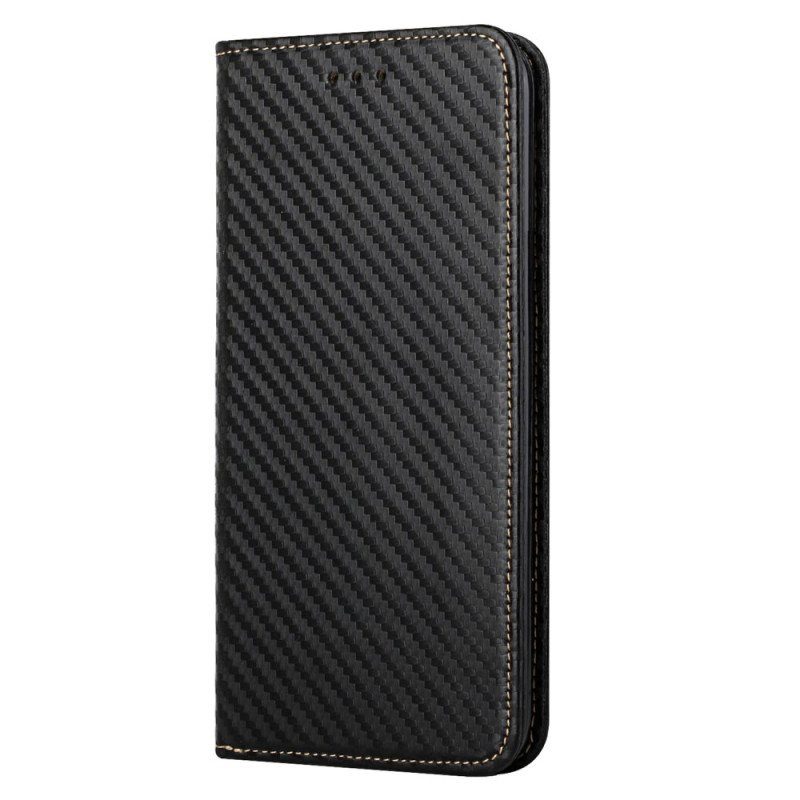 Folio-fodral iPhone 15 Plus Med Kedjar Läderfodral Kolfiberrem
