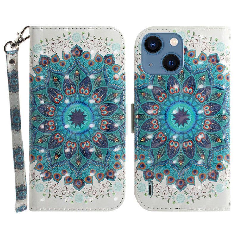 Folio-fodral iPhone 15 Plus Med Kedjar Mandala Med Rem