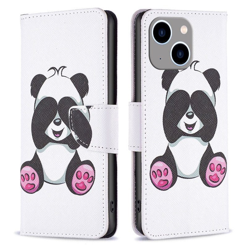 Folio-fodral iPhone 15 Plus Panda