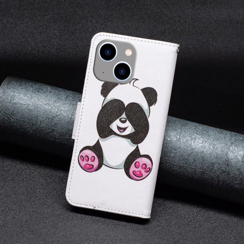 Folio-fodral iPhone 15 Plus Panda