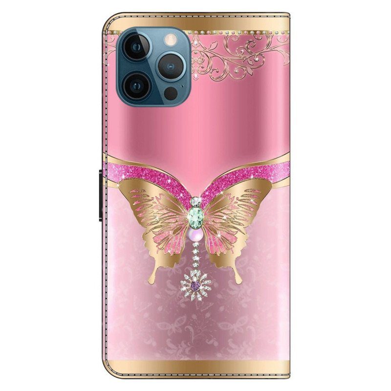 Folio-fodral iPhone 15 Pro Dyra Fjärilar