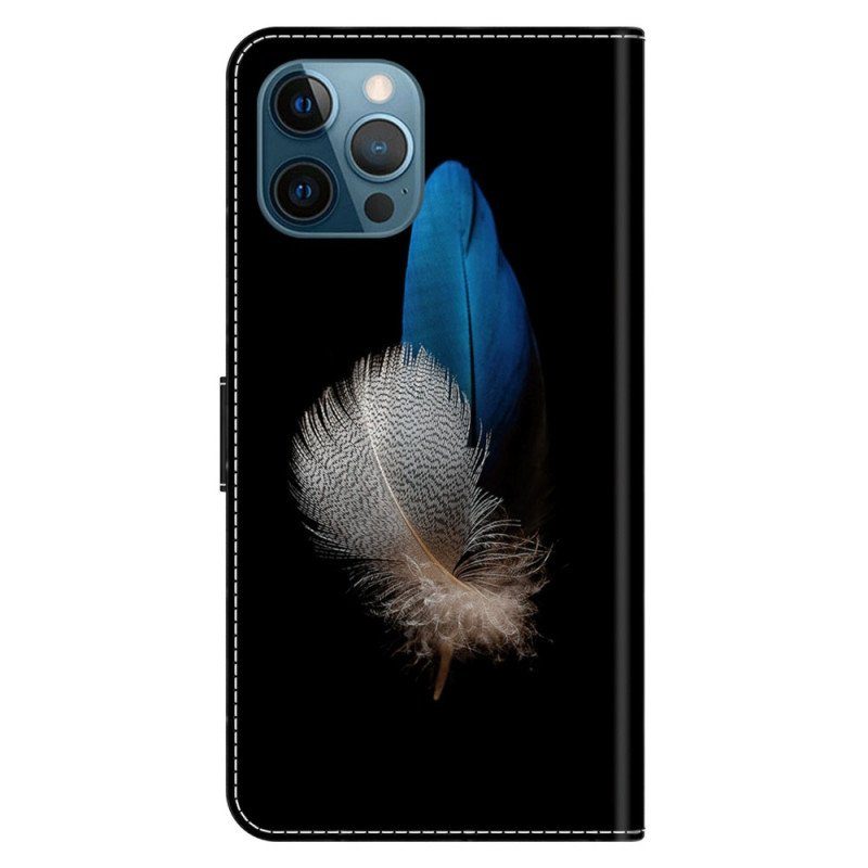 Folio-fodral iPhone 15 Pro Två Fjädrar