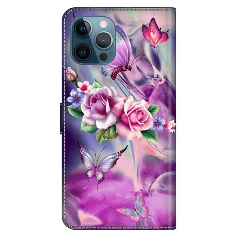 Folio-fodral iPhone 15 Pro Vackra Blommor