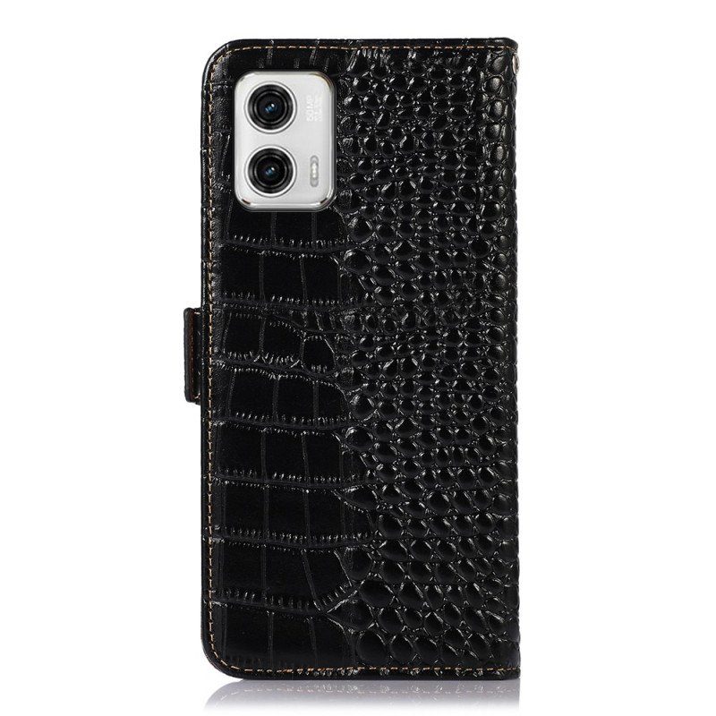 Folio-fodral Moto G73 5G Crocodile Style Rfid