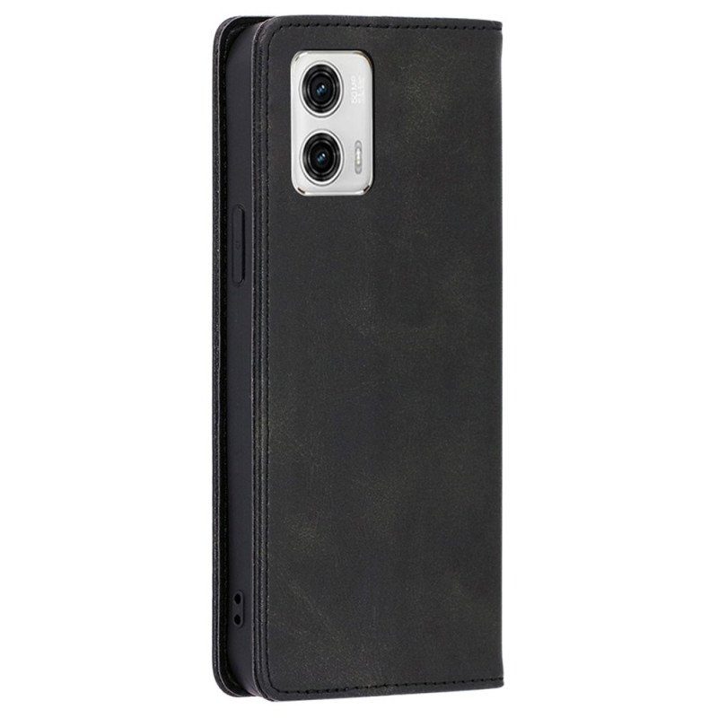 Folio-fodral Moto G73 5G Läderfodral Läder