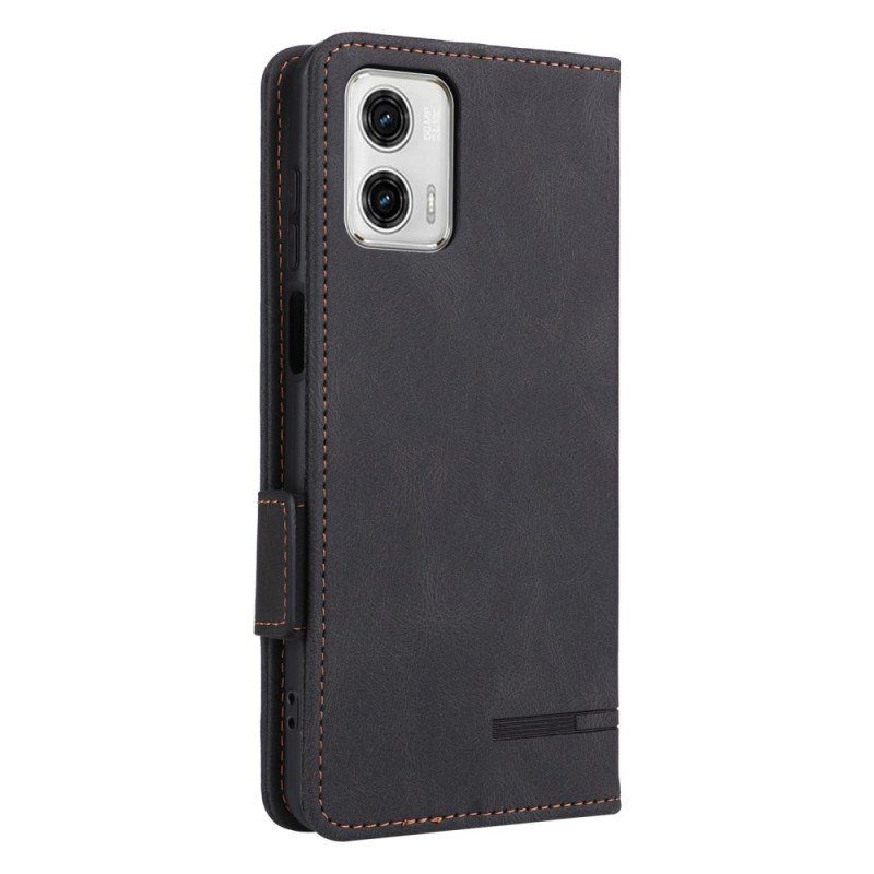 Folio-fodral Moto G73 5G Läderfodral Läder Textur