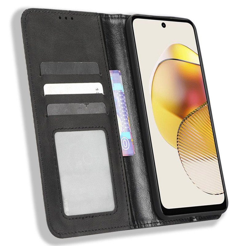 Folio-fodral Moto G73 5G Läderfodral Stiliserade