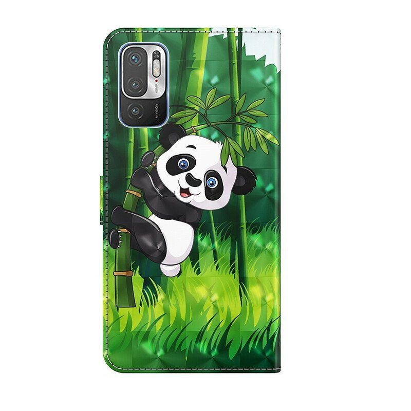 Folio-fodral Poco M3 Pro 5G Panda Och Bambu