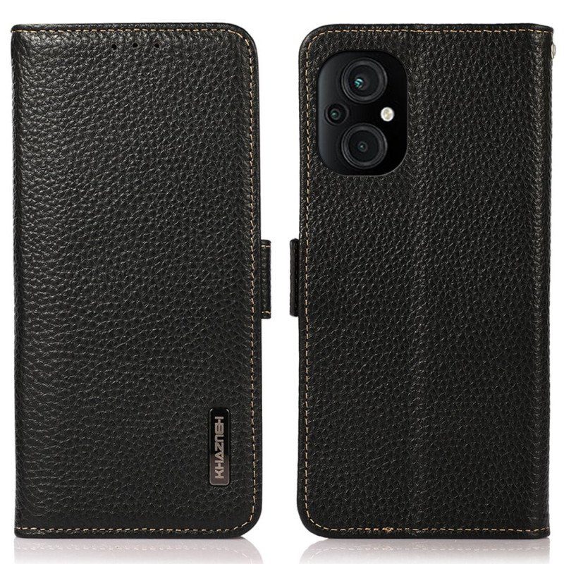 Folio-fodral Poco M4 5G Litchi Läder Khazneh Rfid