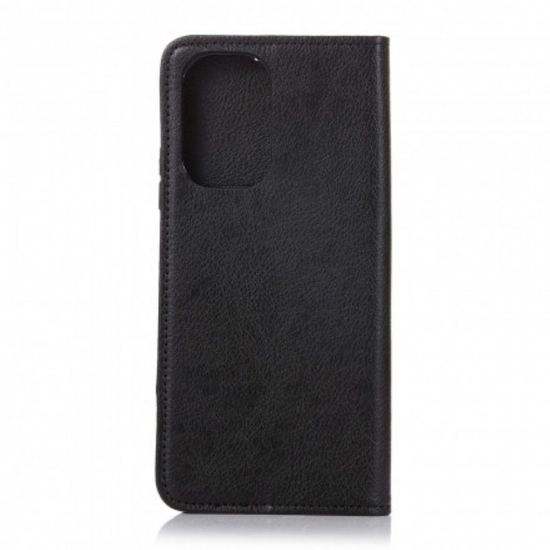 Folio-fodral Poco M5s Läderfodral Litchi Split Läder