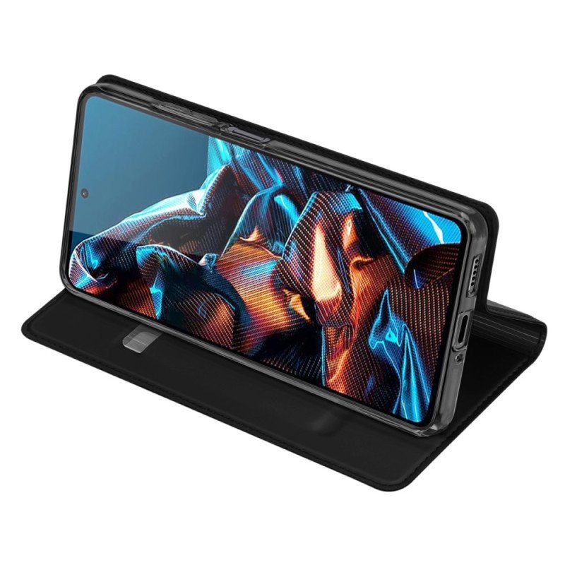 Folio-fodral Poco X5 Pro 5G Läderfodral Skin Pro Dux Ducis