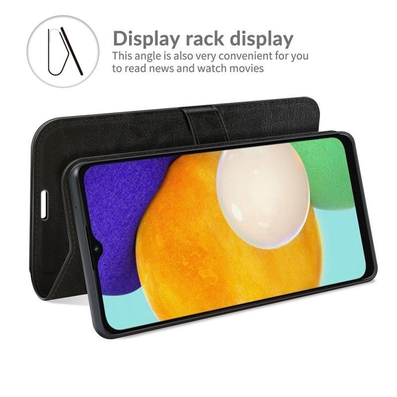 Folio-fodral Samsung Galaxy A13 5G / A04s Klassisk Lädereffekt