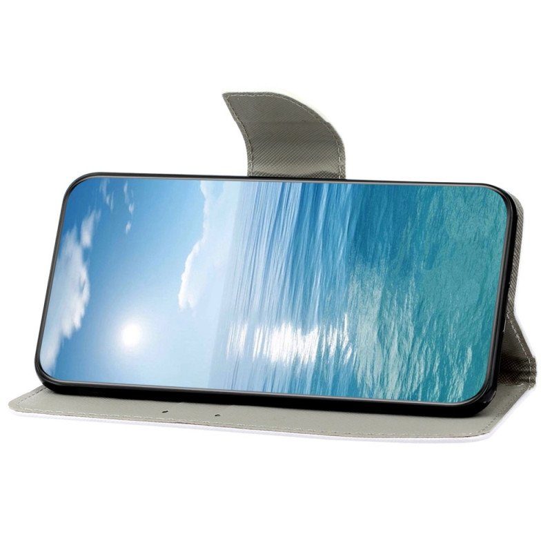 Folio-fodral Samsung Galaxy A14 / A14 5G Med Kedjar Marinblå Rem