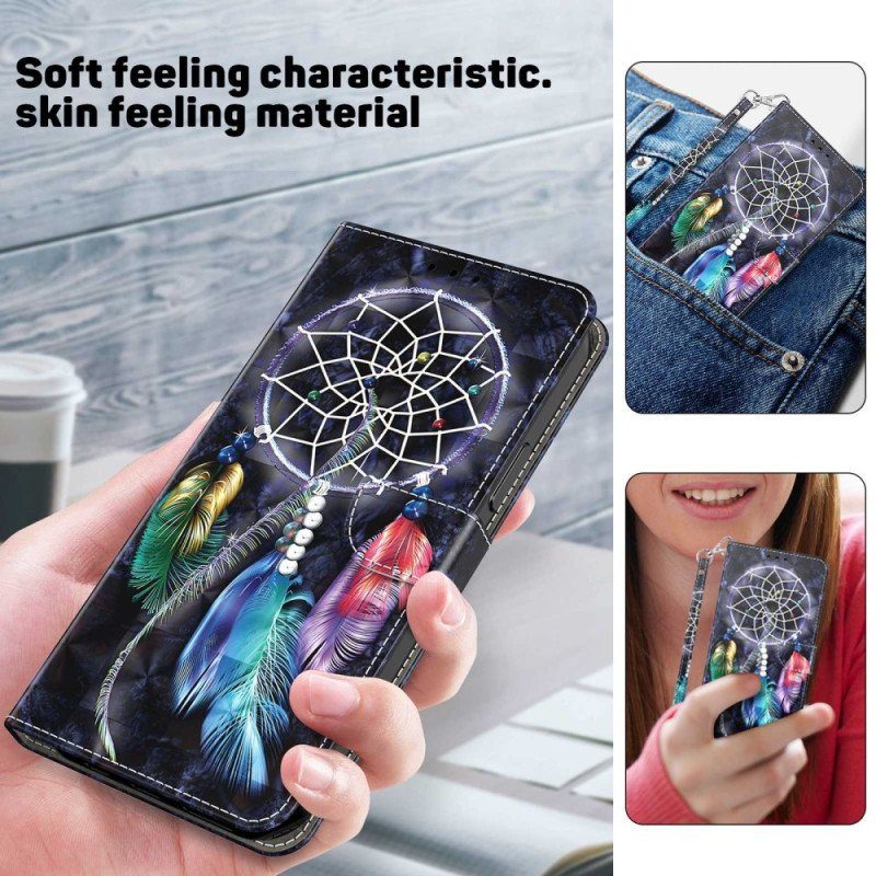 Folio-fodral Samsung Galaxy A14 / A14 5G Med Kedjar Strap Dream Catcher