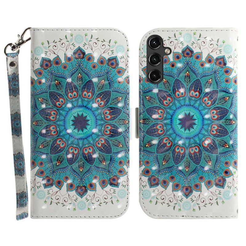 Folio-fodral Samsung Galaxy A14 / A14 5G Med Kedjar Strappy Mandala