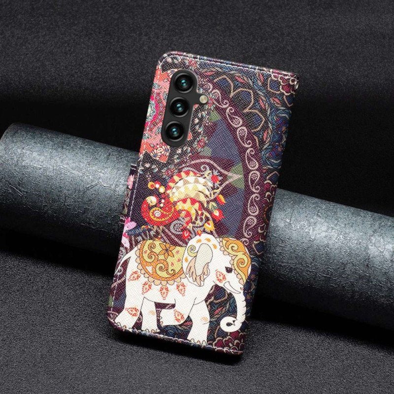 Folio-fodral Samsung Galaxy A14 / A14 5G Tribal Elefant