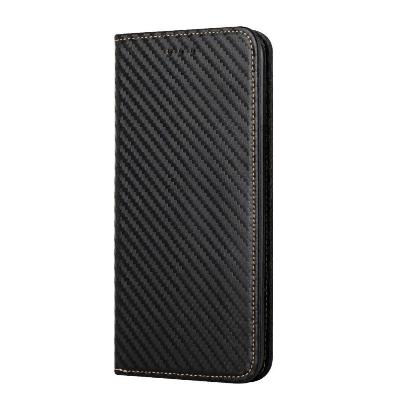 Folio-fodral Samsung Galaxy A54 5G Med Kedjar Läderfodral Strappy Carbon Fiber Style