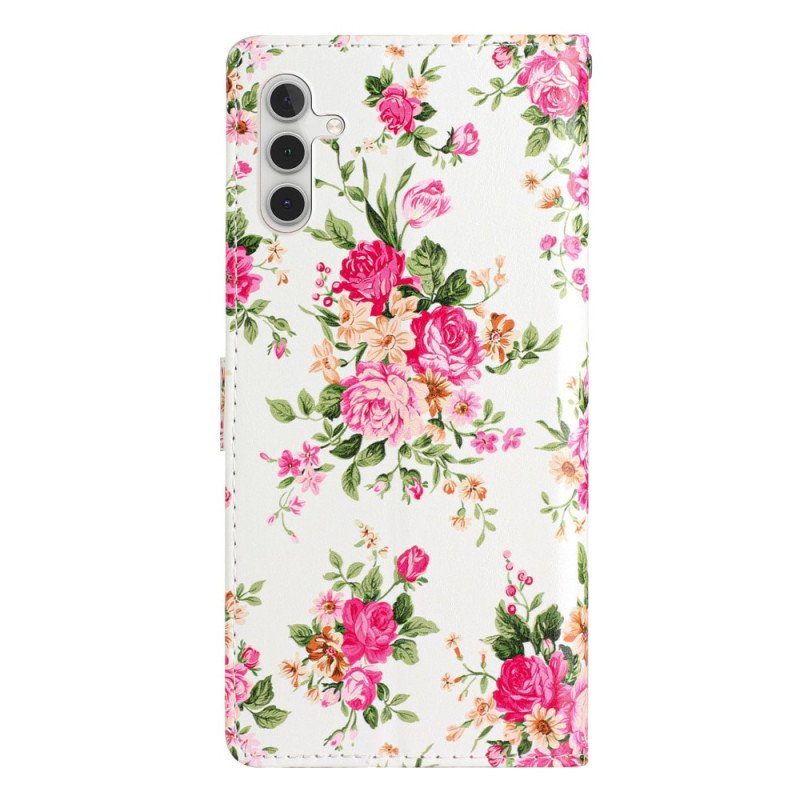 Folio-fodral Samsung Galaxy A54 5G Med Kedjar Rem Liberty Flowers