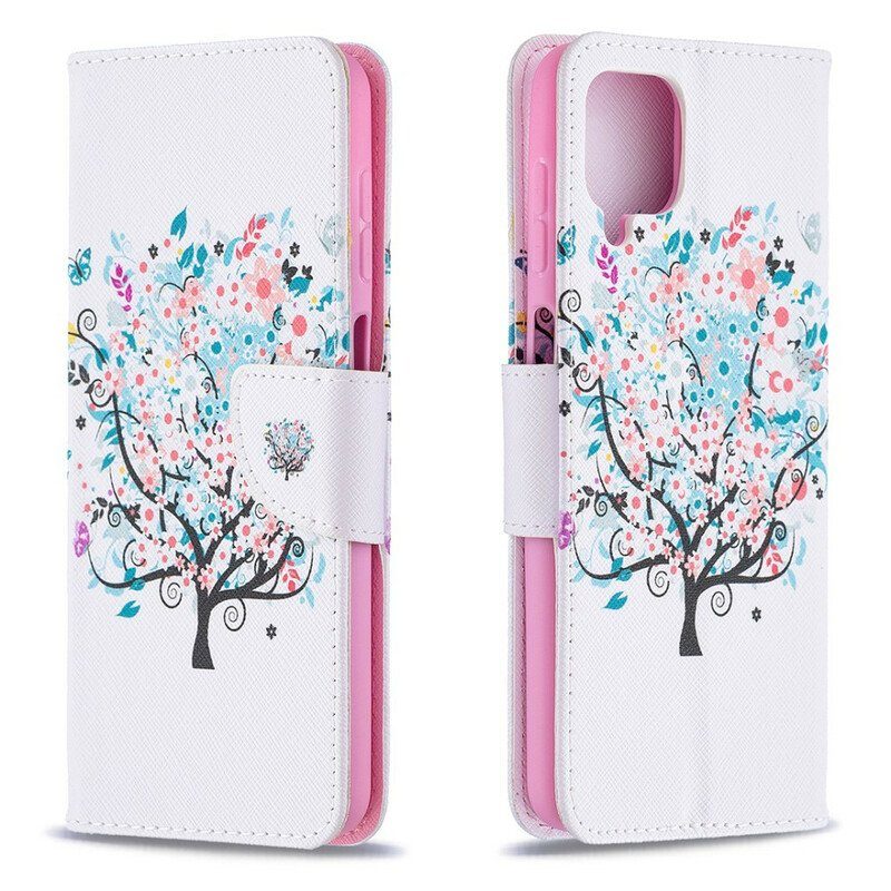 Folio-fodral Samsung Galaxy M12 / A12 Blommande Träd