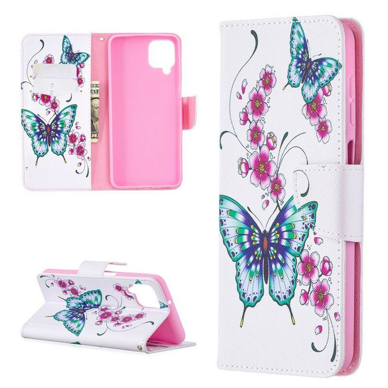 Folio-fodral Samsung Galaxy M12 / A12 Butterflies Kings