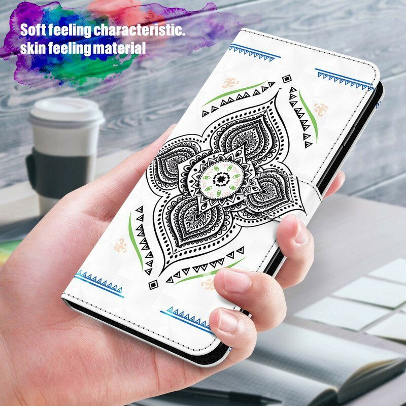Folio-fodral Samsung Galaxy M12 / A12 Ljusfläcksmandala Med Snodd