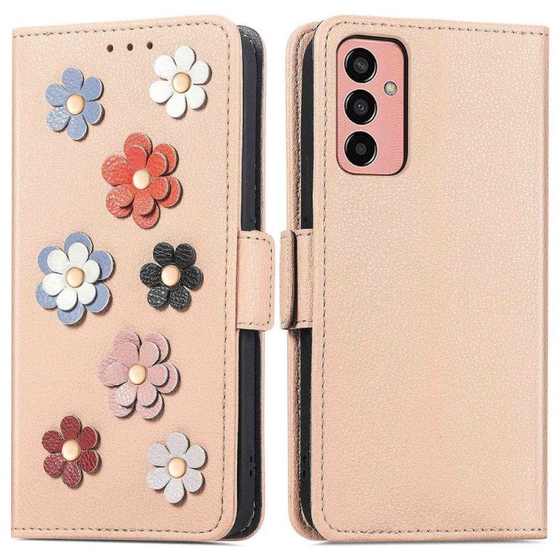 Folio-fodral Samsung Galaxy M13 3d-blommor