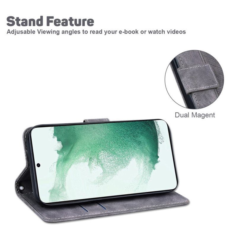 Folio-fodral Samsung Galaxy M13 Med Kedjar Strappy Mönster