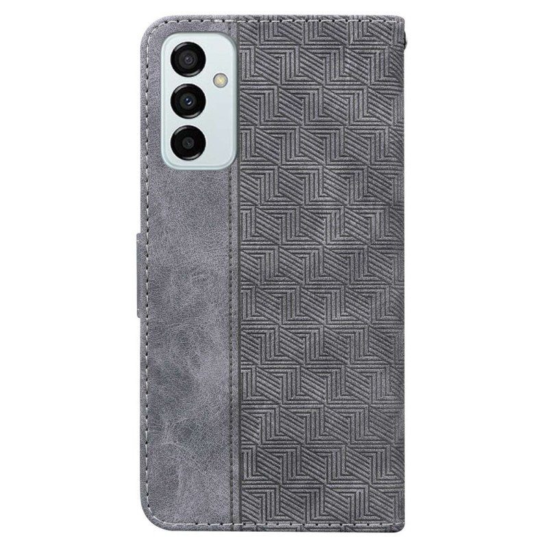 Folio-fodral Samsung Galaxy M13 Med Kedjar Strappy Mönster