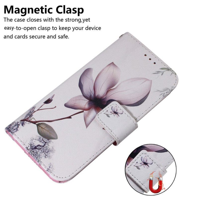 Folio-fodral Samsung Galaxy S23 5G Rosa Blomma