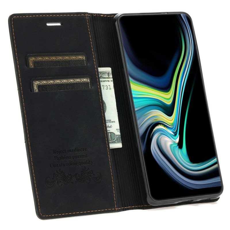 Folio-fodral Samsung Galaxy S23 Plus 5G Läderfodral Magnetlås I Stil Med Lädersömmar