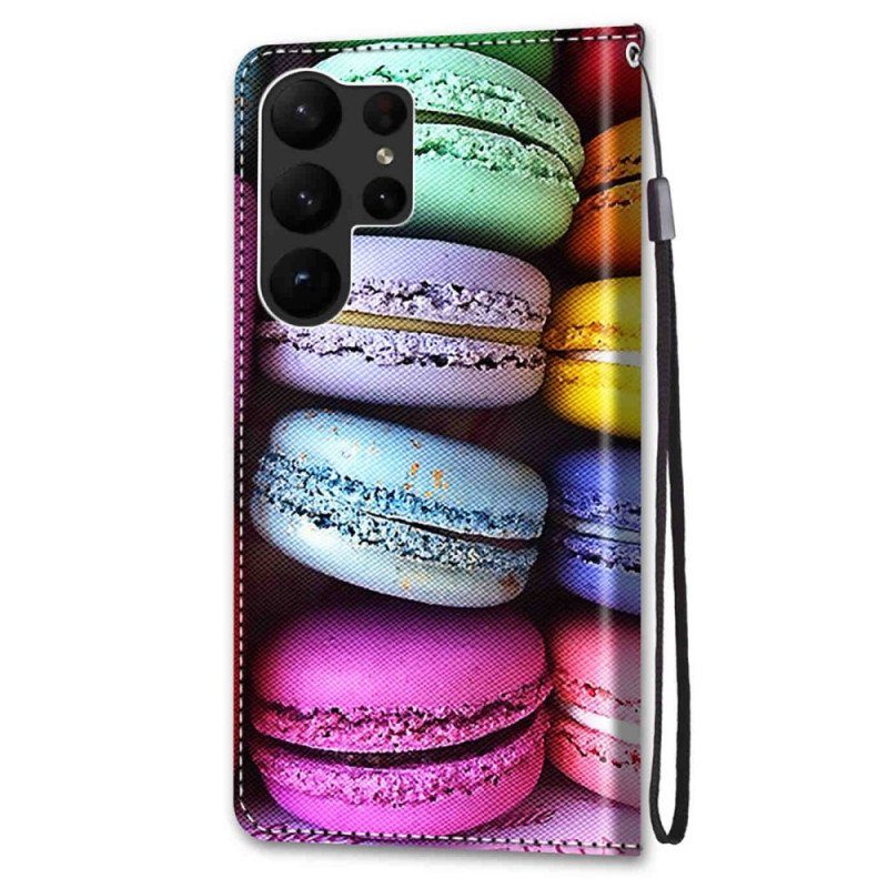 Folio-fodral Samsung Galaxy S23 Ultra 5G Macarons