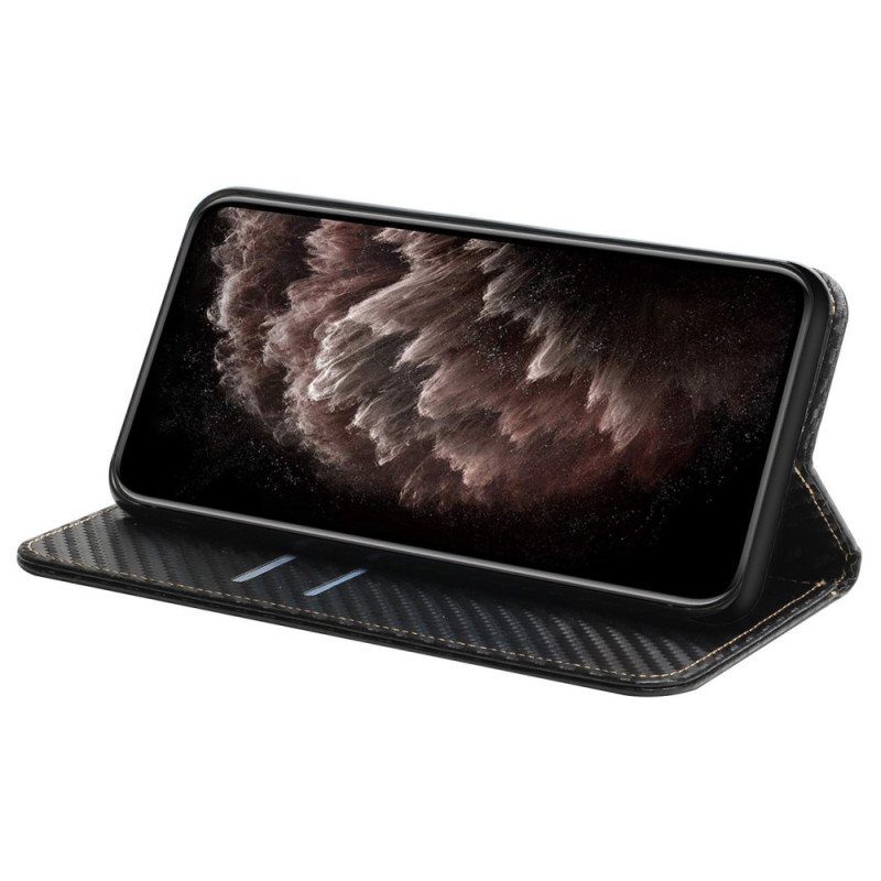 Folio-fodral Samsung Galaxy S23 Ultra 5G Med Kedjar Läderfodral Strappy Carbon Fiber Style