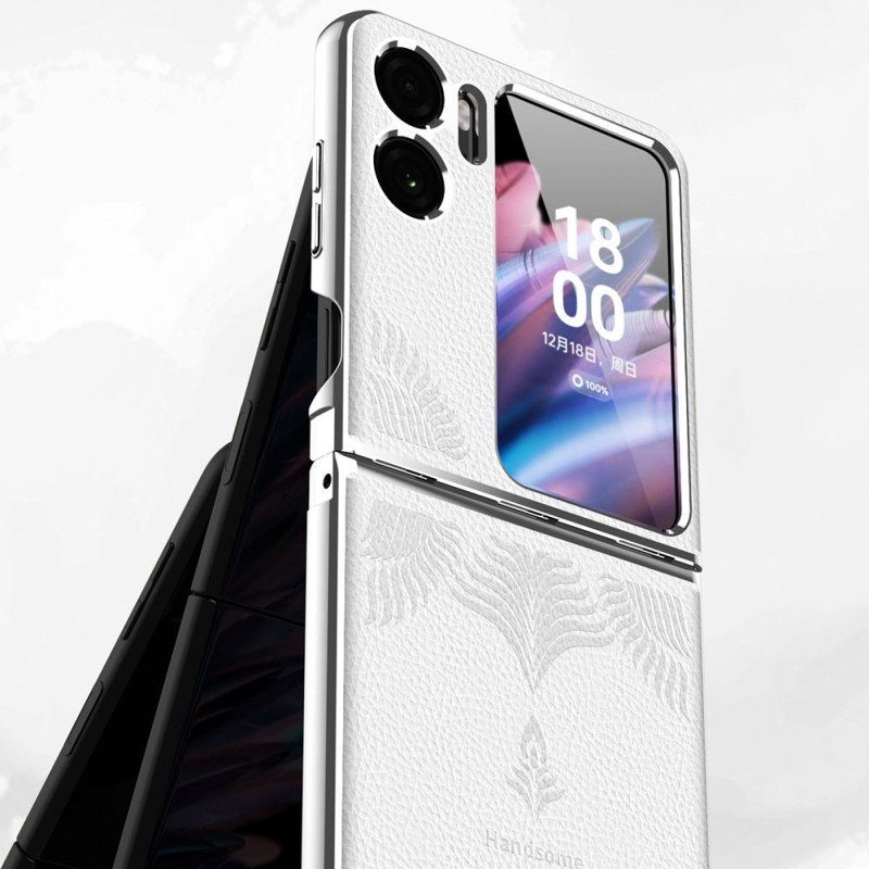 Folio-fodral Skal Oppo Find N2 Flip Läderfodral Lychee Läderstil