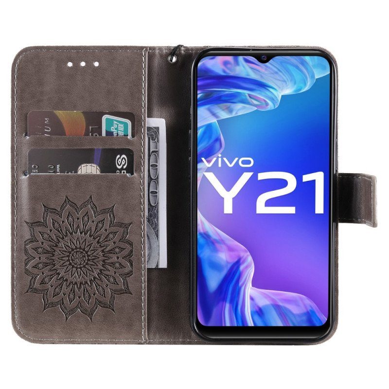 Folio-fodral Vivo Y21 Med Kedjar Thong Sun