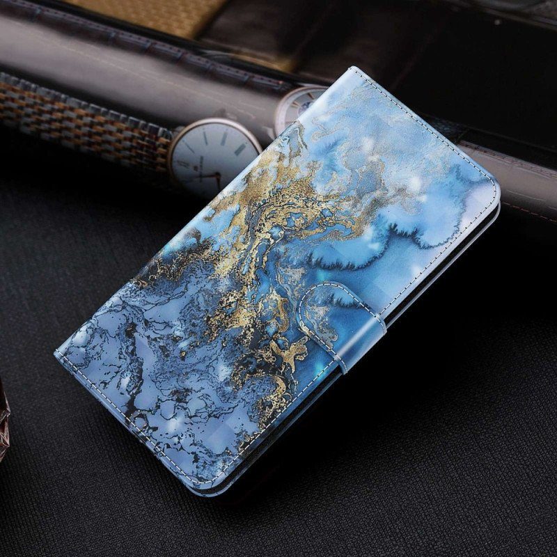 Folio-fodral Xiaomi 12 Lite Med Kedjar Strappy Marble Style