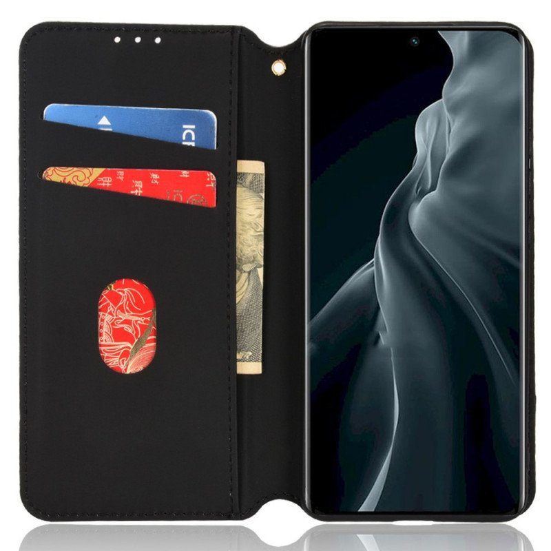 Folio-fodral Xiaomi 12 Pro Läderfodral Diamantlädereffekt