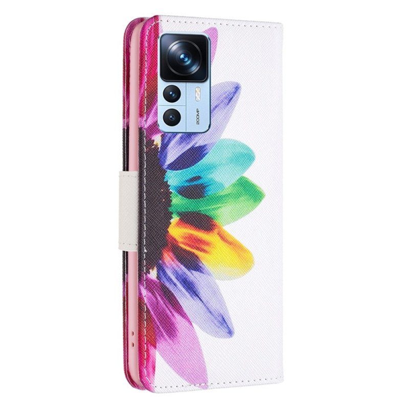 Folio-fodral Xiaomi 12T / 12T Pro Akvarell Blomma