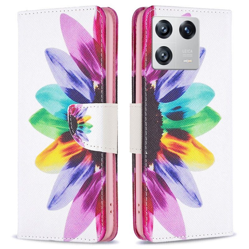 Folio-fodral Xiaomi 13 Akvarell Blomma