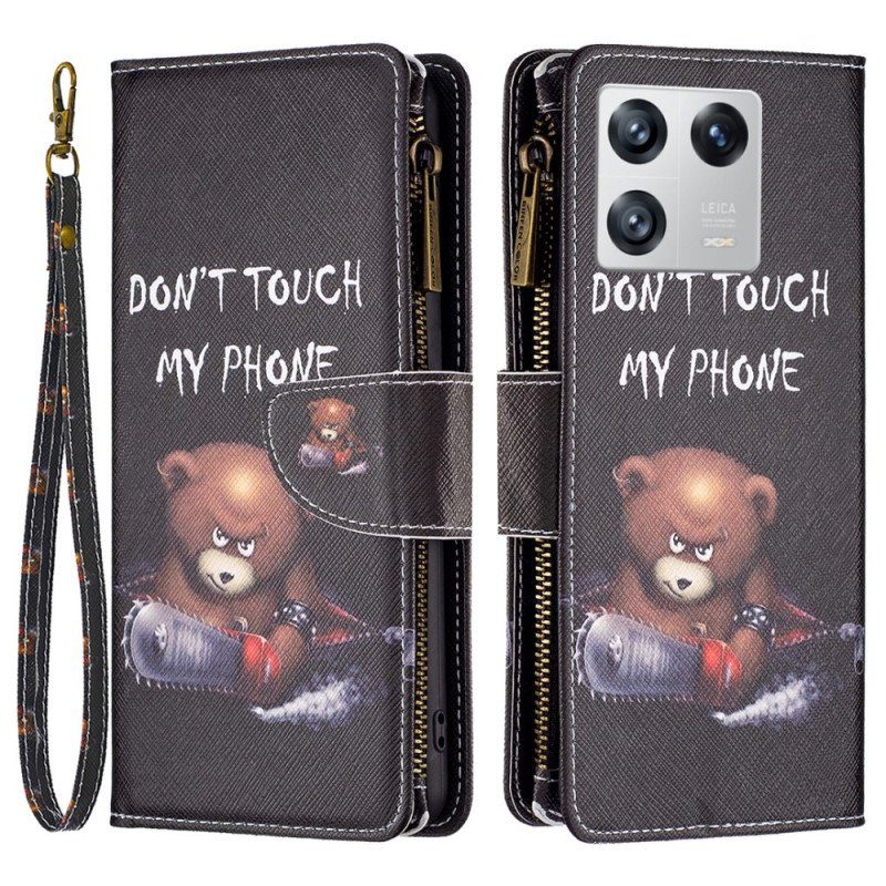 Folio-fodral Xiaomi 13 Blixtlåsficka Dangerous Bear