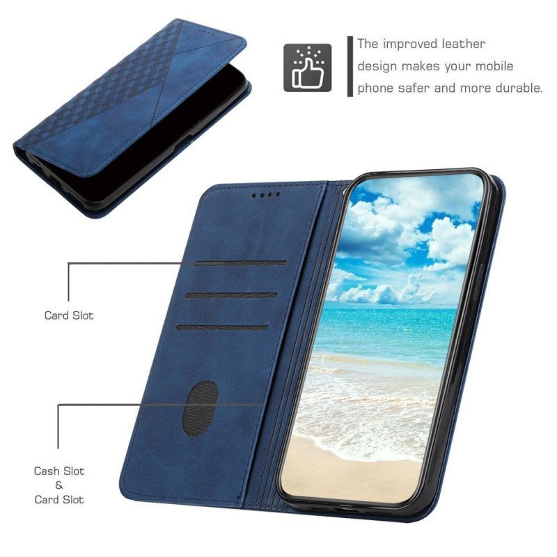 Folio-fodral Xiaomi Redmi A1 Läderfodral Cubic Style Skin-touch