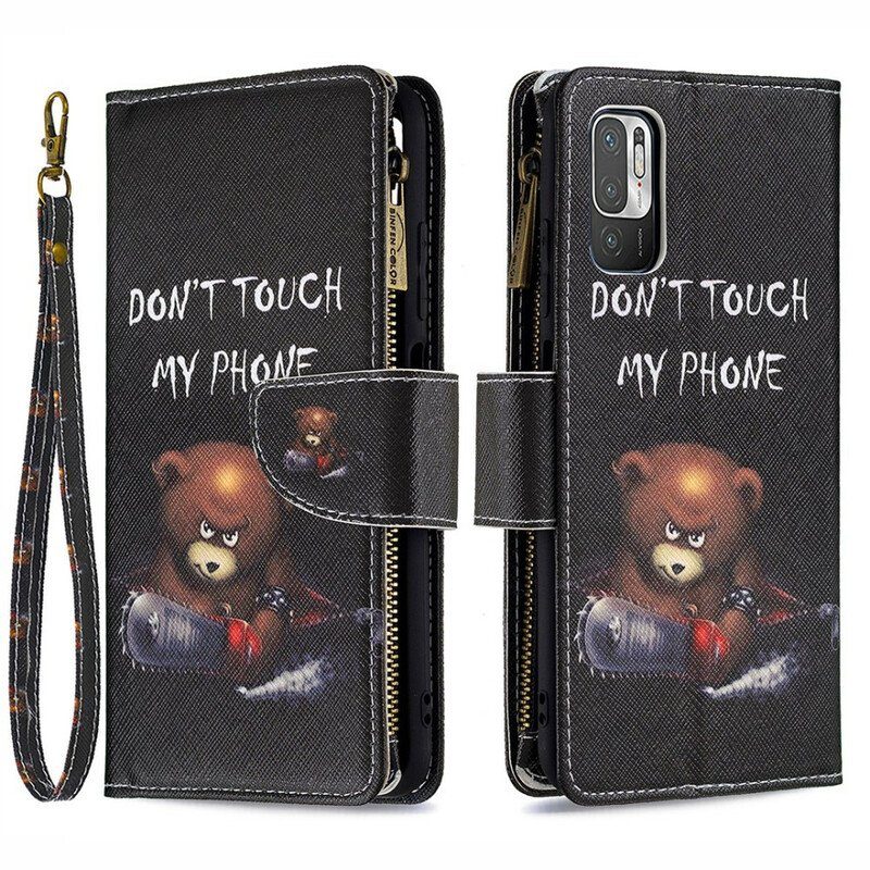 Folio-fodral Xiaomi Redmi Note 10 5G Pocketbjörn Med Dragkedja